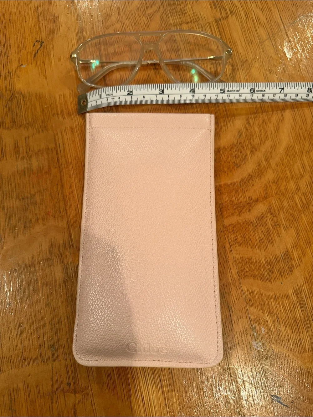 Chloe Women’s Eyeglasses and Pink Leather Glasses Sleeve